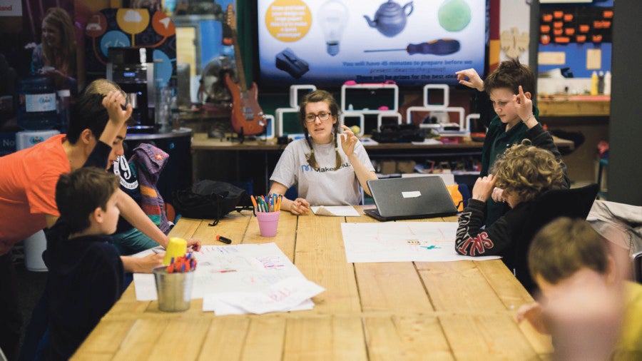 MakerClub takes after-school sessions to teach children aged nine to fourteen to build robots, use 3D printers and learn to code